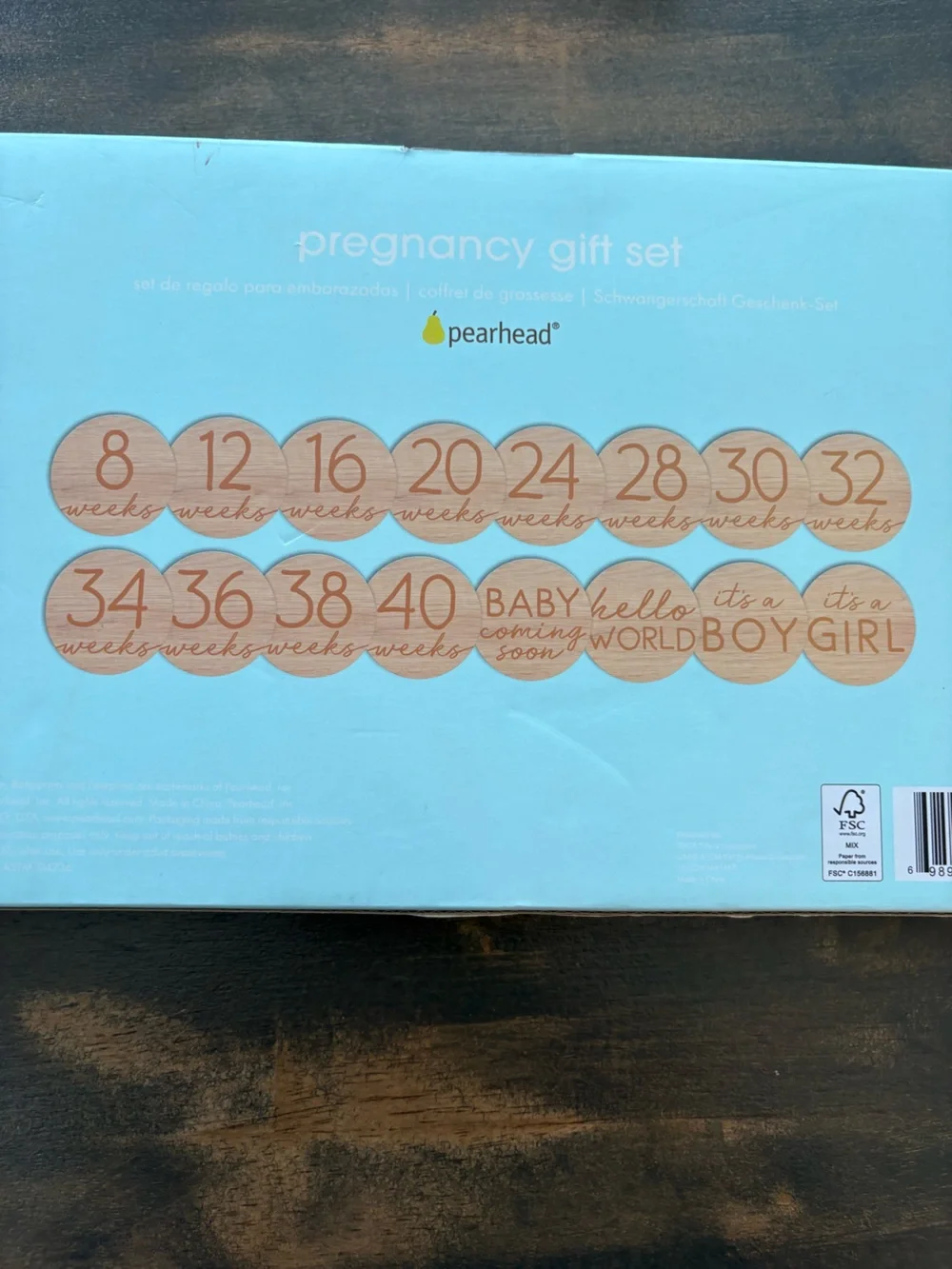 Pearhead Pregnancy Gift Set - White and Light Blue
